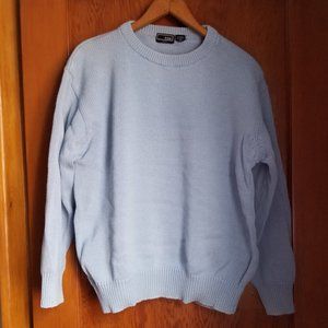 Vintage 90s, medium weight cotton sweater, L, (M, XL), pale blue, Fox, versatile